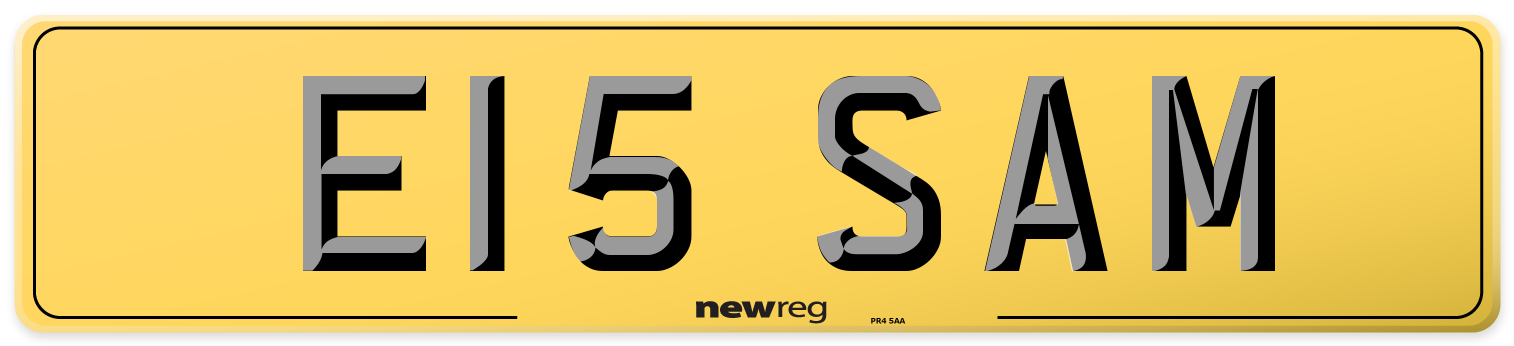 E15 SAM Rear Number Plate