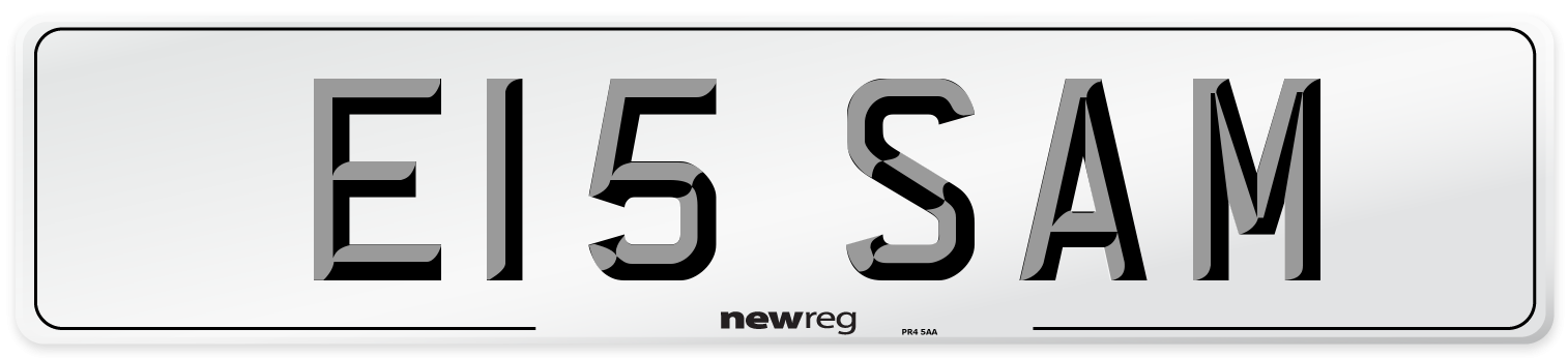 E15 SAM Front Number Plate