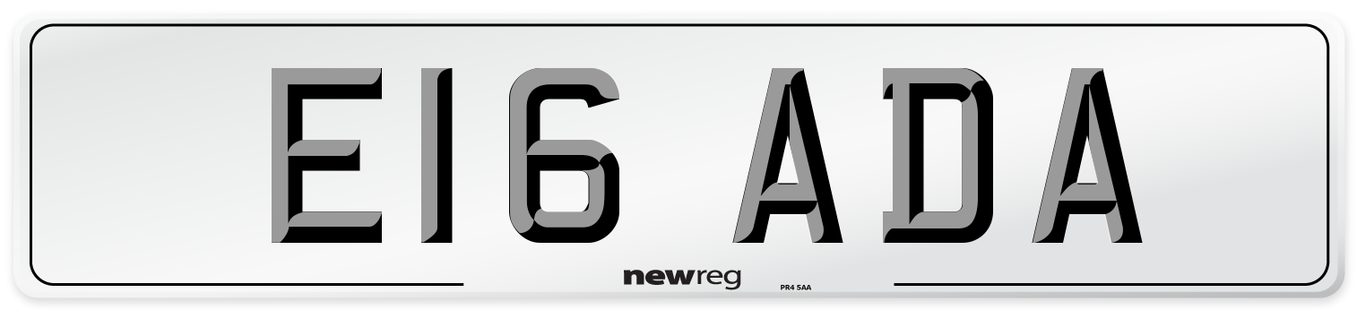 E16 ADA Front Number Plate