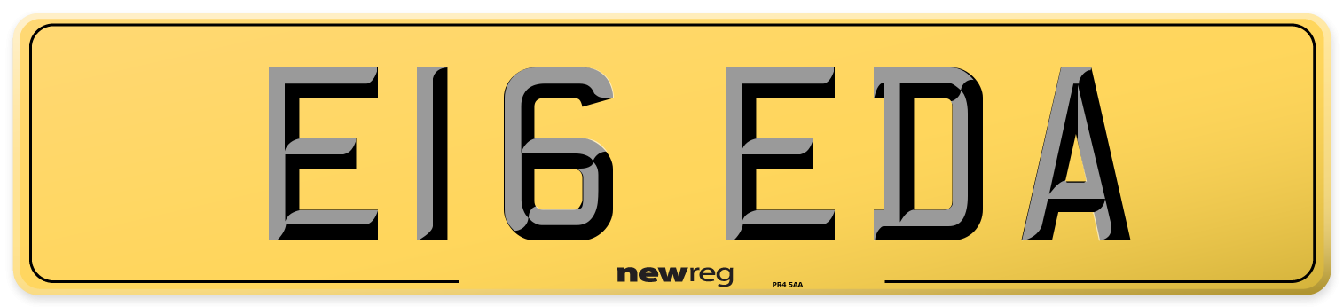 E16 EDA Rear Number Plate