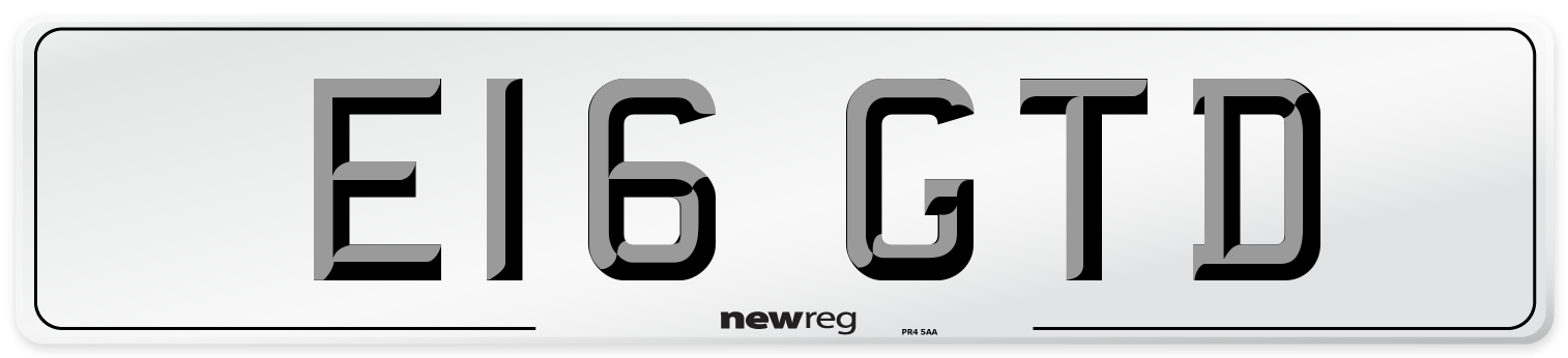 E16 GTD Front Number Plate