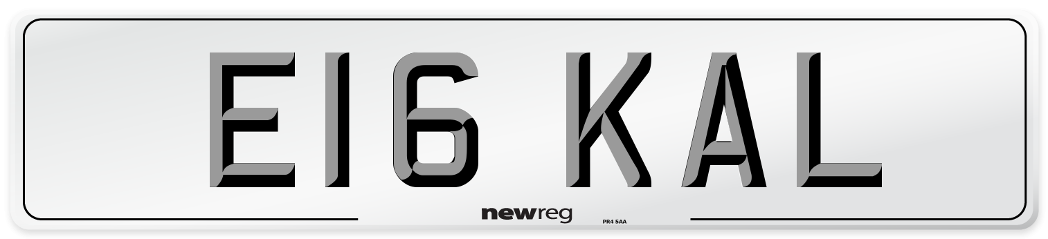 E16 KAL Front Number Plate