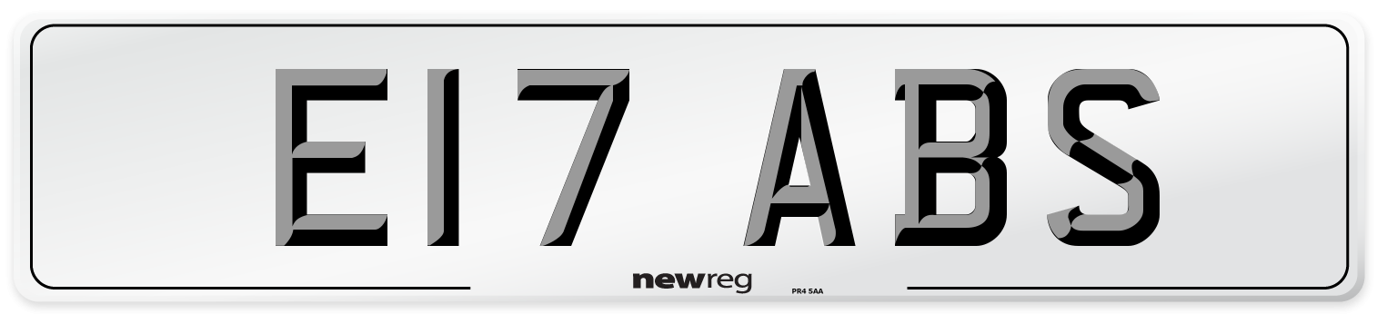 E17 ABS Front Number Plate