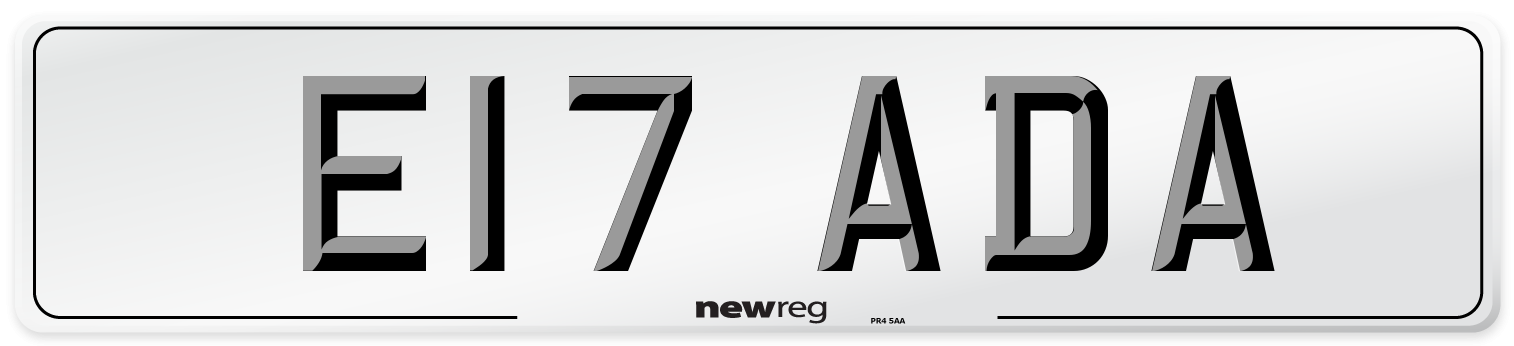 E17 ADA Front Number Plate