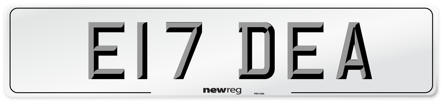 E17 DEA Front Number Plate