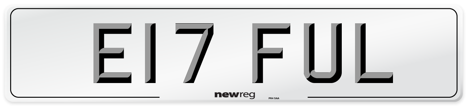 E17 FUL Front Number Plate