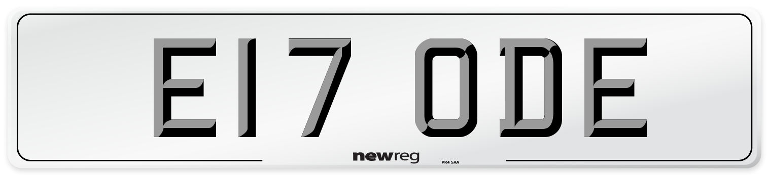 E17 ODE Front Number Plate