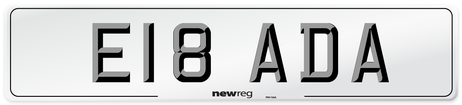 E18 ADA Front Number Plate