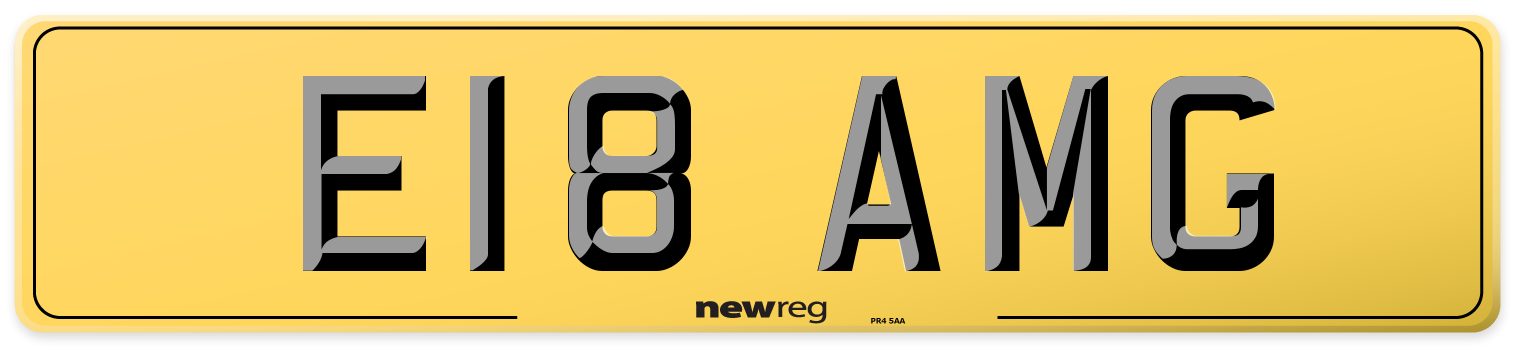 E18 AMG Rear Number Plate