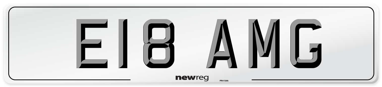 E18 AMG Front Number Plate