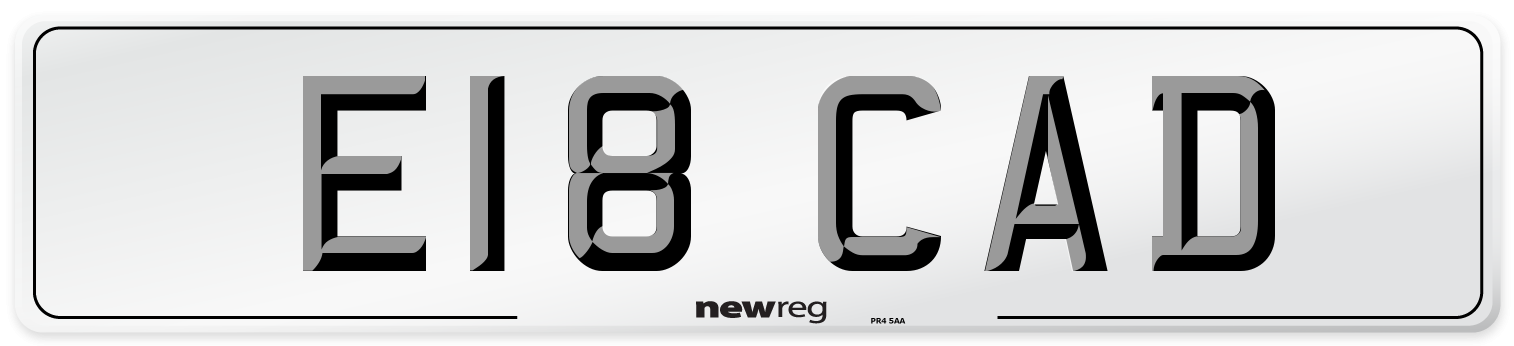 E18 CAD Front Number Plate