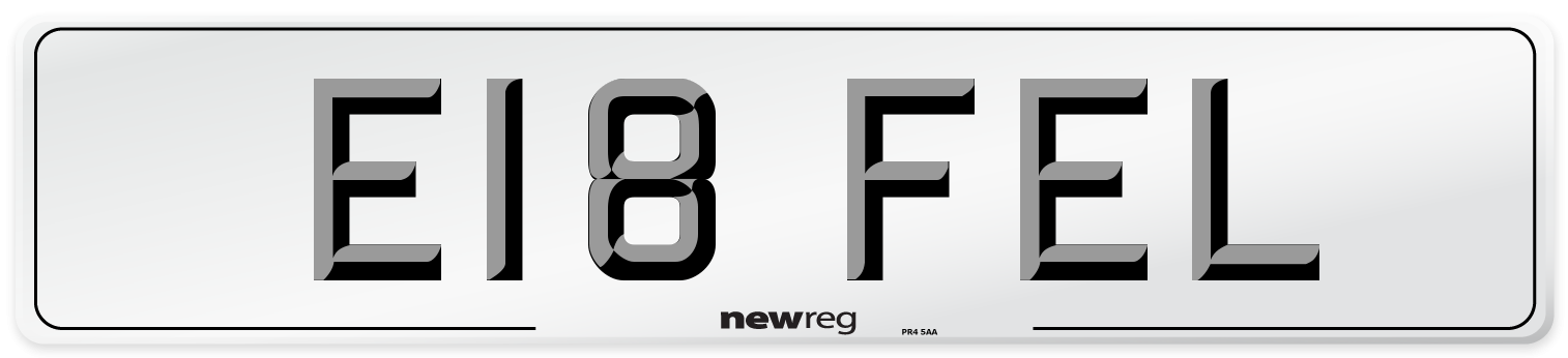 E18 FEL Front Number Plate