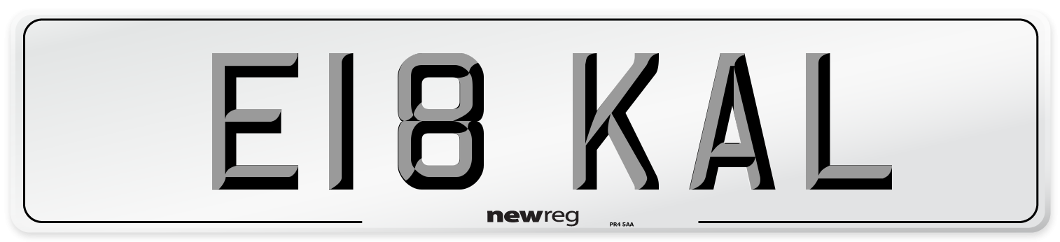 E18 KAL Front Number Plate