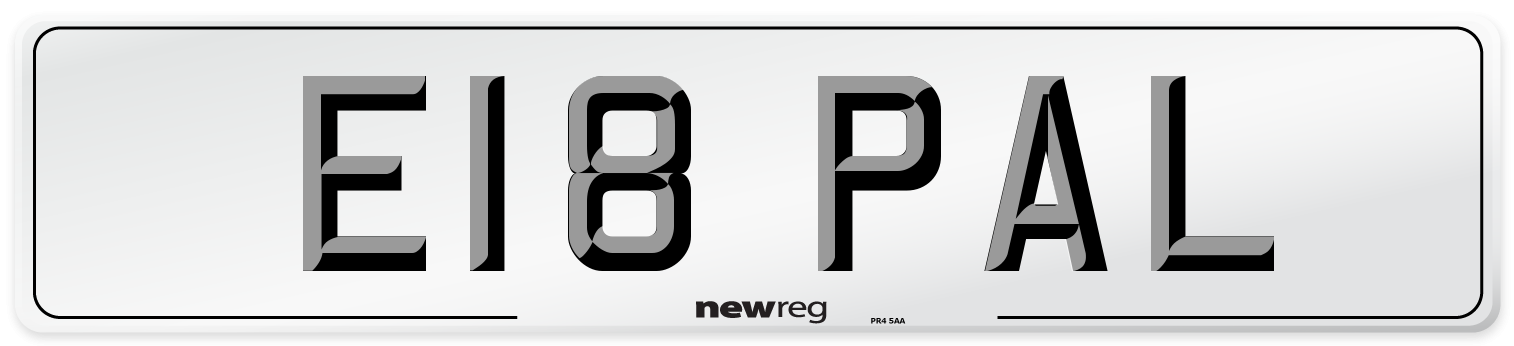 E18 PAL Front Number Plate
