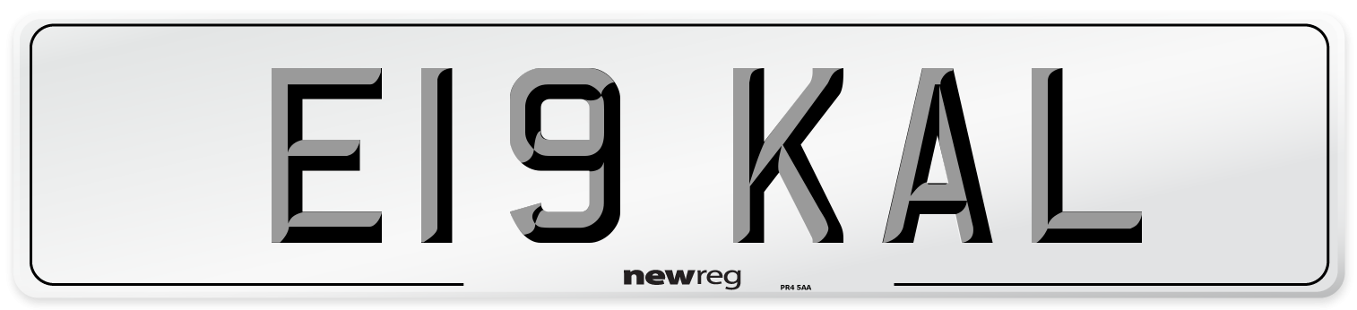 E19 KAL Front Number Plate