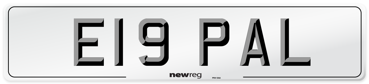 E19 PAL Front Number Plate