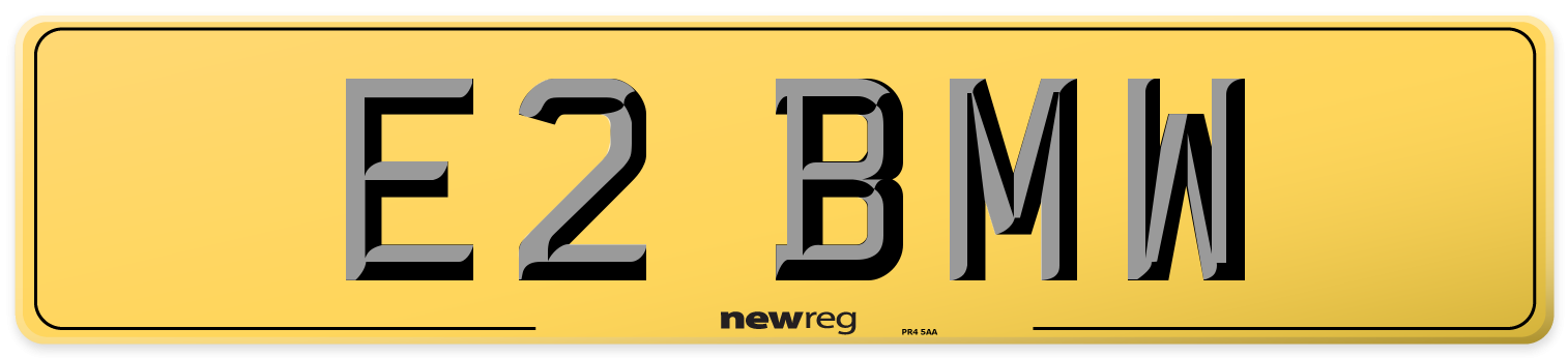 E2 BMW Rear Number Plate