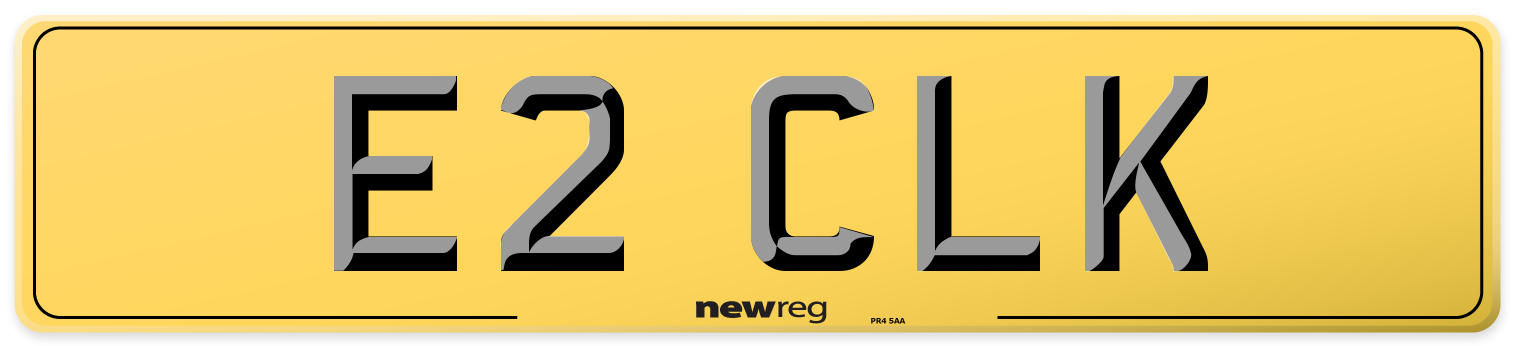 E2 CLK Rear Number Plate