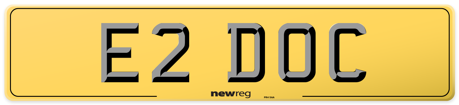 E2 DOC Rear Number Plate