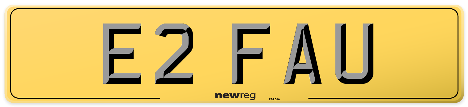 E2 FAU Rear Number Plate