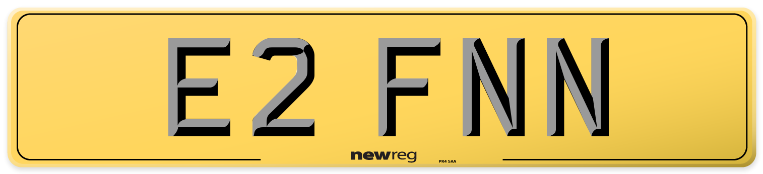 E2 FNN Rear Number Plate
