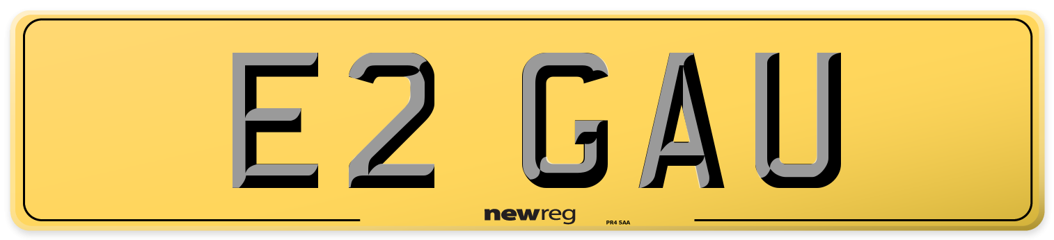 E2 GAU Rear Number Plate