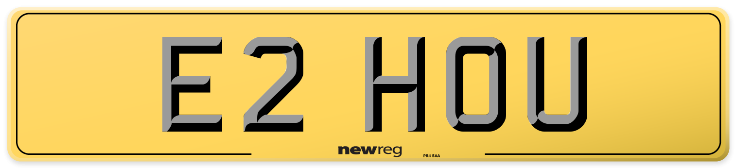 E2 HOU Rear Number Plate
