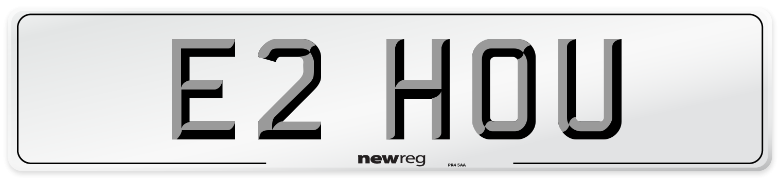 E2 HOU Front Number Plate