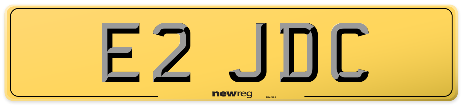 E2 JDC Rear Number Plate