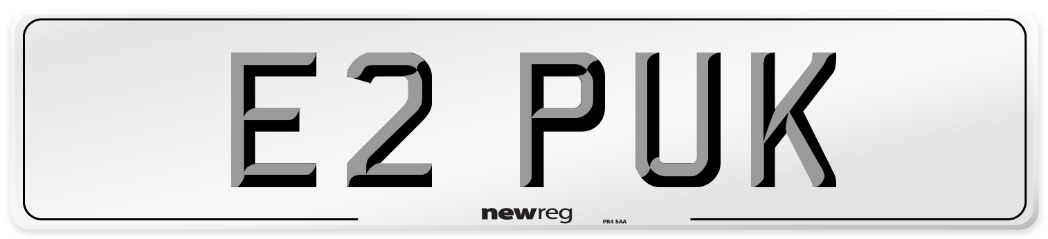 E2 PUK Front Number Plate