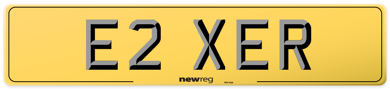 E2 XER Rear Number Plate