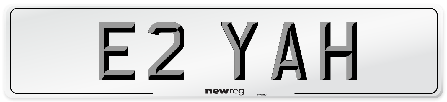 E2 YAH Front Number Plate