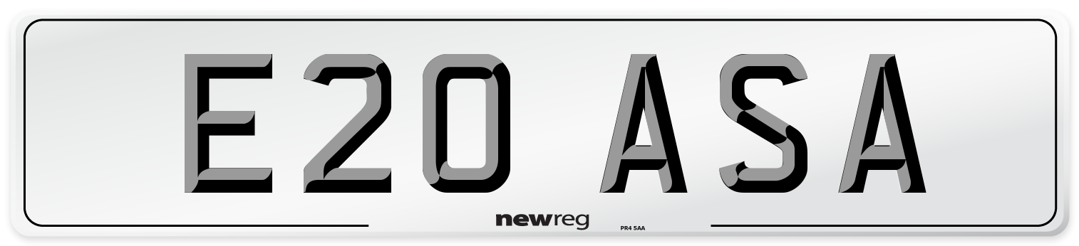 E20 ASA Front Number Plate
