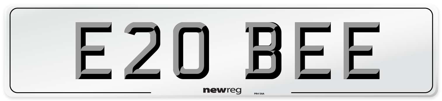E20 BEE Front Number Plate