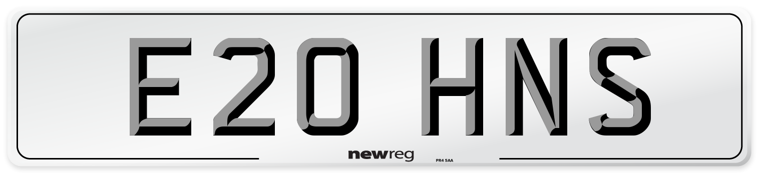 E20 HNS Front Number Plate