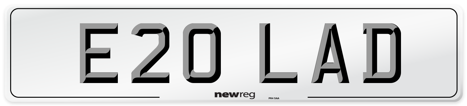 E20 LAD Front Number Plate