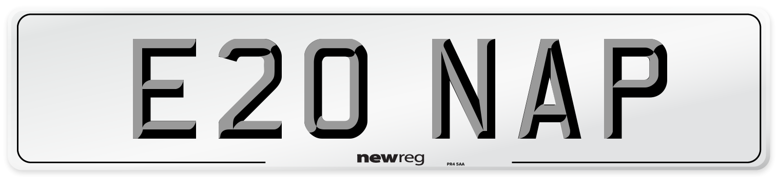 E20 NAP Front Number Plate
