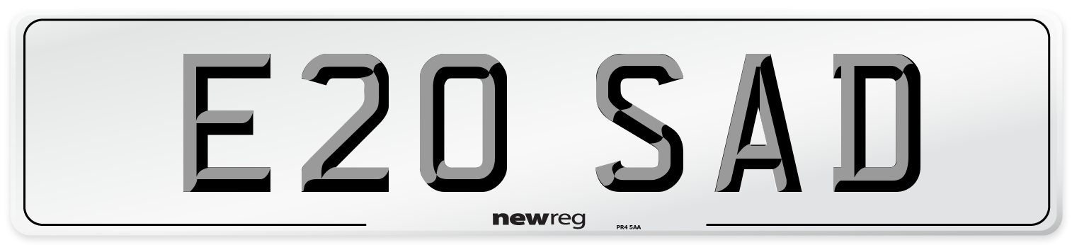 E20 SAD Front Number Plate