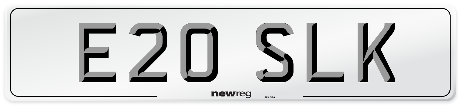 E20 SLK Front Number Plate