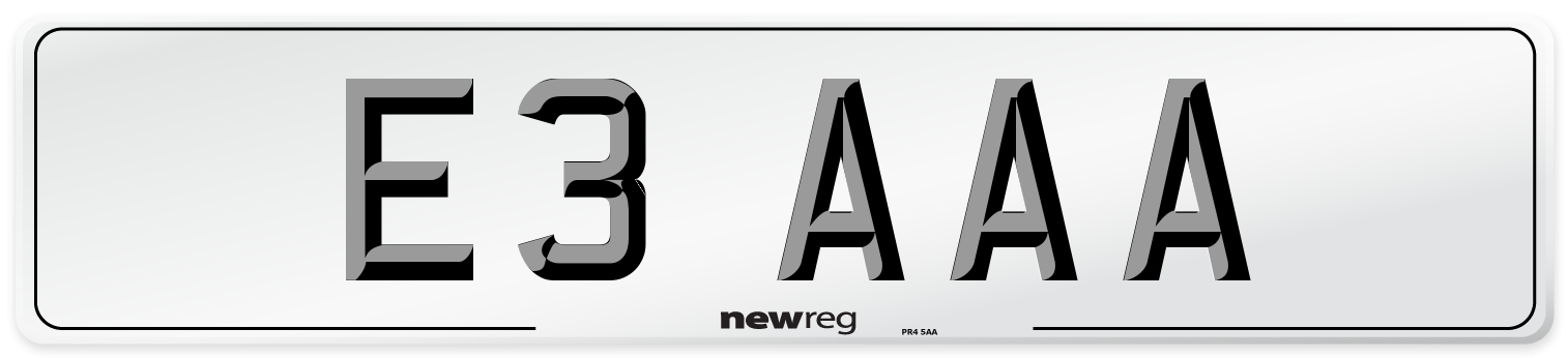E3 AAA Front Number Plate