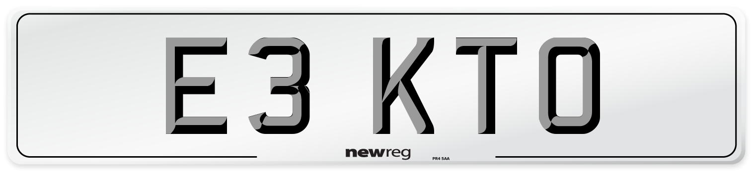 E3 KTO Front Number Plate
