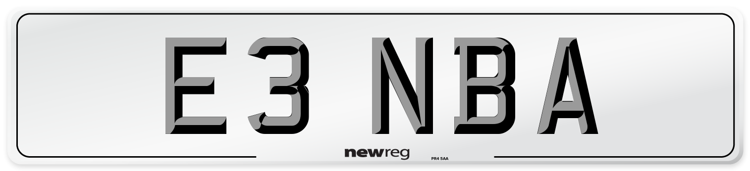 E3 NBA Front Number Plate