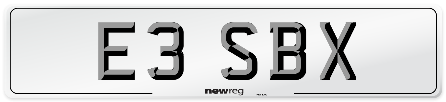 E3 SBX Front Number Plate