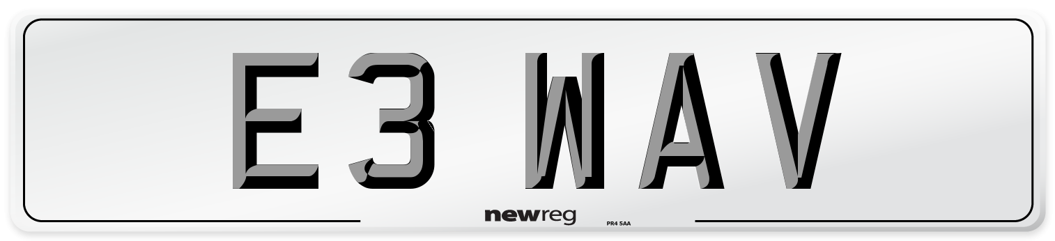 E3 WAV Front Number Plate