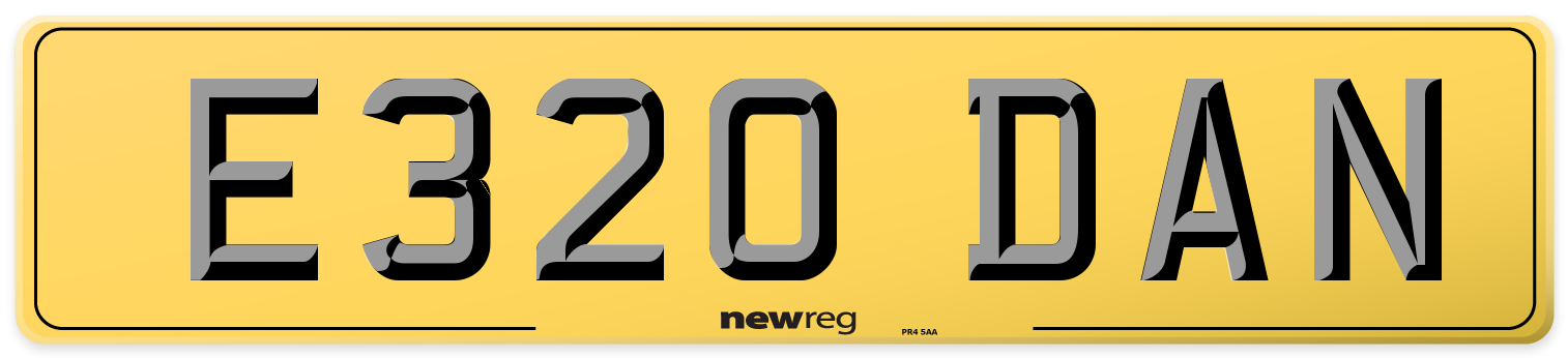E320 DAN Rear Number Plate