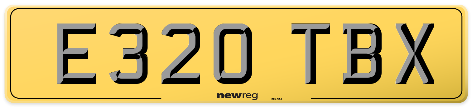 E320 TBX Rear Number Plate