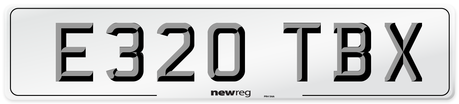 E320 TBX Front Number Plate