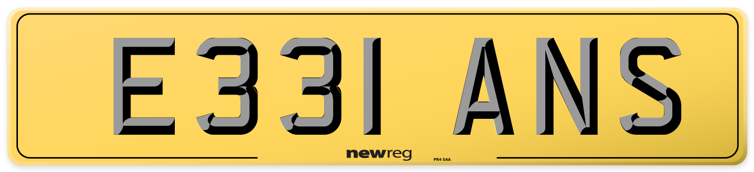 E331 ANS Rear Number Plate