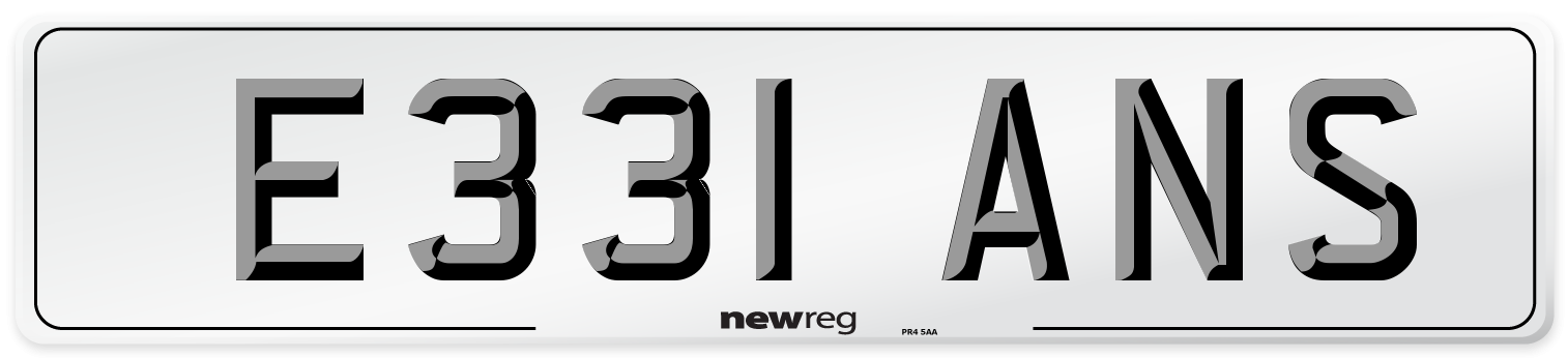 E331 ANS Front Number Plate