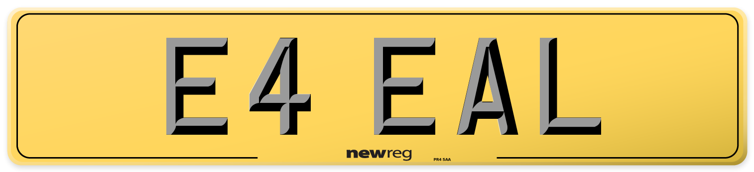 E4 EAL Rear Number Plate